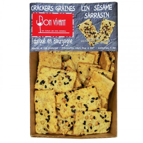 Crackers graines de lin, sésame, sarrasin