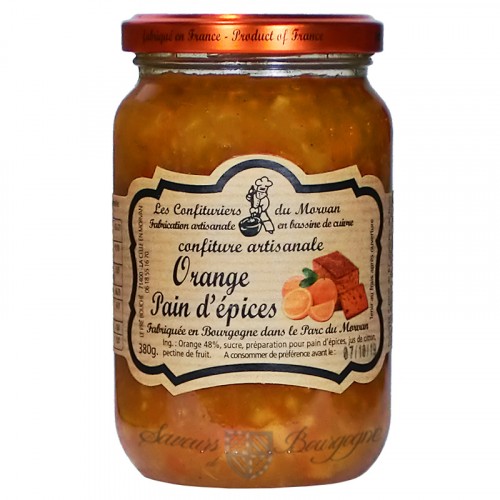 Confiture Orange-Pain d’épice 380g Confituriers du Morvan