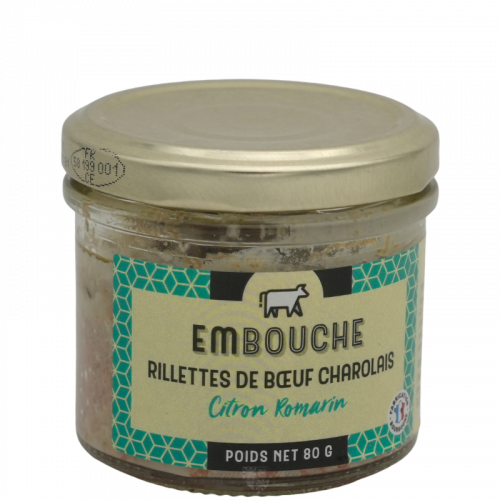 Rillettes de Bœuf Charolais Citron Romarin 80g - Terrines du Morvan