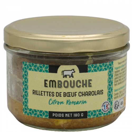 Rillettes de Bœuf Charolais au Citron et Romarin 180g - Terrines du Morvan