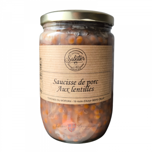 Saucisse de porc Aux lentilles 600g Antoine Sabatier