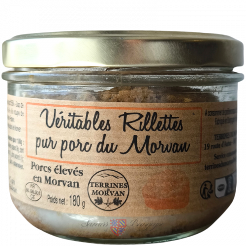 Véritables rillettes pur porc du Morvan 180g Terrines du Morvan