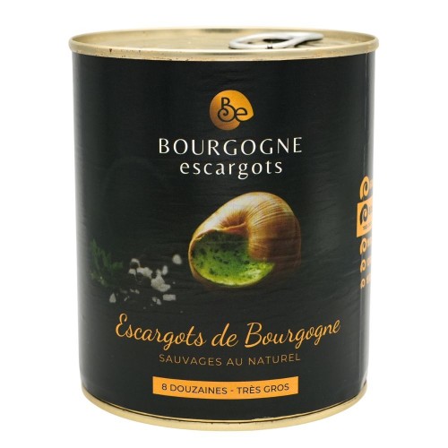 Burgundy snails "very large" in tin box 4/4 8Dz 500g