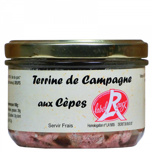 Terrine de campagne aux cèpes 180g Label Rouge