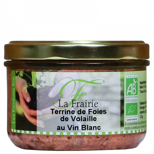 Terrine de foies de volaille au vin blanc Bio 180g 