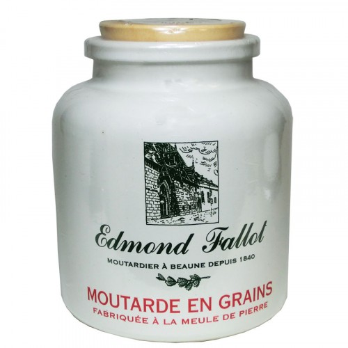 Wholegrain Dijon mustard in sandstone jar 500g Fallot
